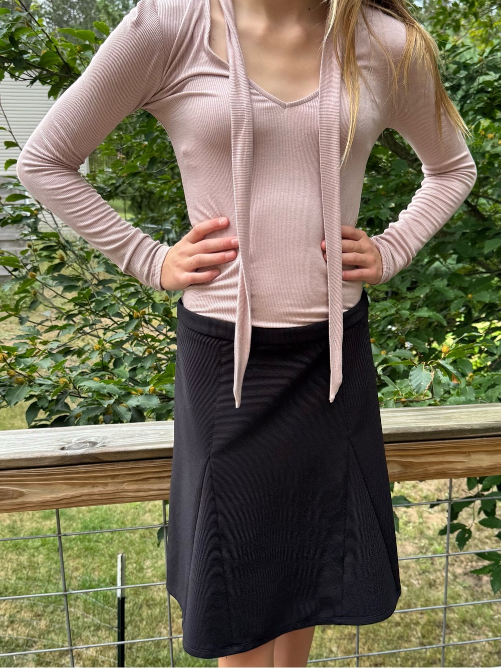 Halogen Black A-Line Panel Skirt